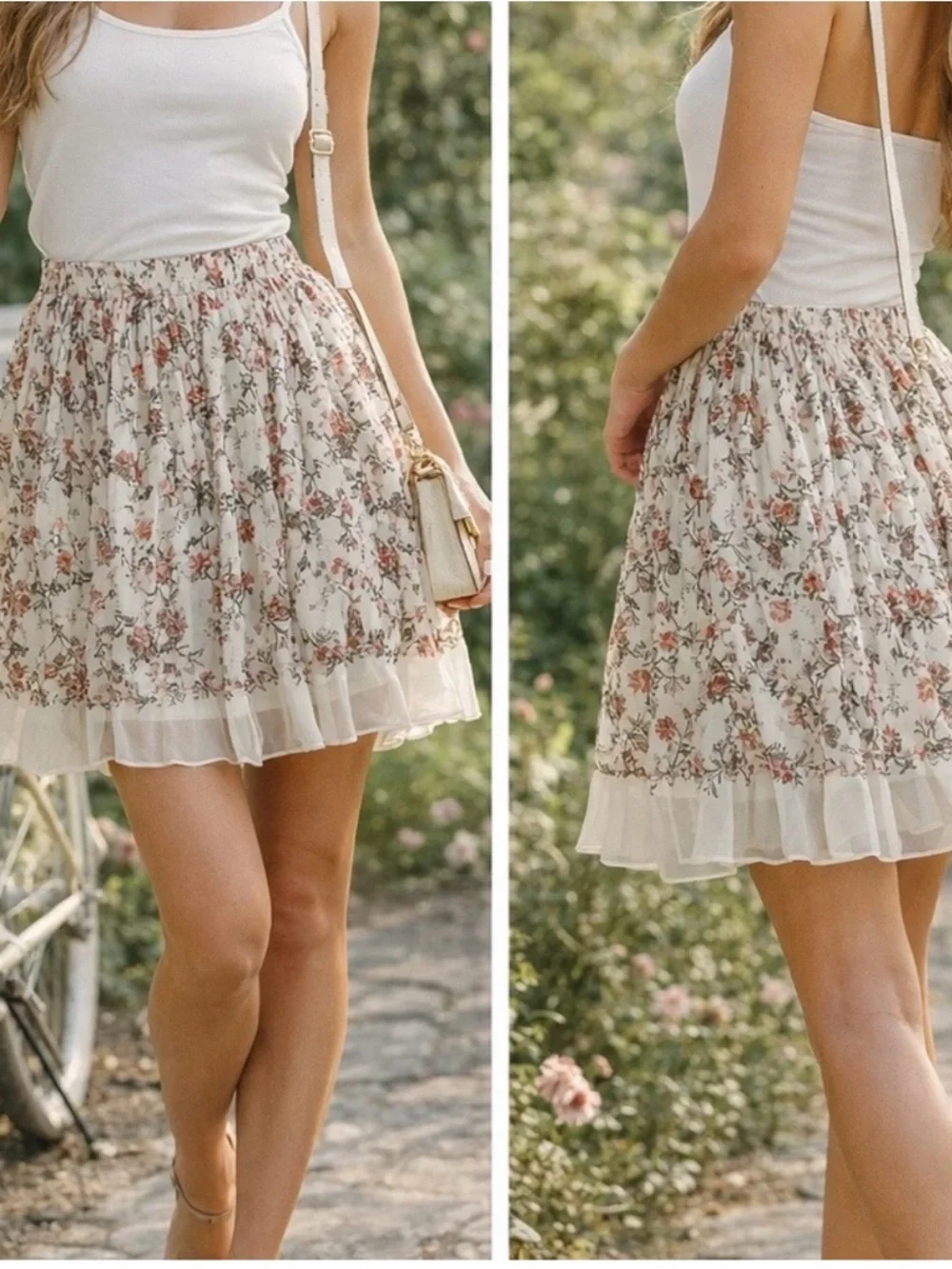 Max Studio Floral Pleated Skirt NWT Size L - Picture 2 of 4